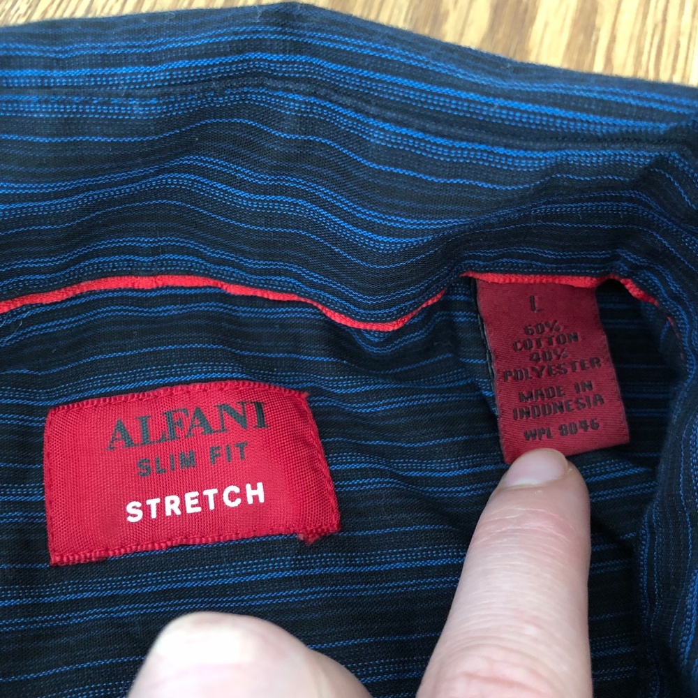 Buy 1 Get 2 Drill Slim fit stretch white large and Alfani blue shirt cotton - Picture 10 of 11